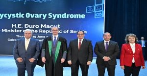 رئيس وزراء صربيا يلقى محاضرة تذكارية فى قاعة الاحتفالات الكبري بجامعة القاهرة بحضور وزير التعليم العالي ورئيس جامعة القاهرة وقيادات الجامعة ومجلس كلية طب قصر العيني