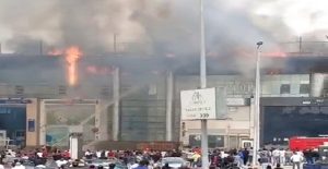 إخماد حريق كبير مول شهير بالخمائل بالشيخ زايد