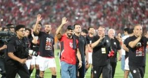 تهنئة وفرحه صلاح واللاعبين والجهاز الفنى بعد المباراة والصعود للمونديال