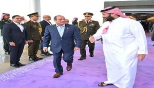 الرئيس “السيسي” وولي العهد السعودي يتابعان تطورات الأوضاع في قطاع غزة