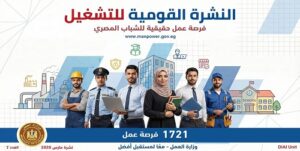 فرص واعدة تنتظر الشباب في 8 محافظات : 1721 وظيفة في 33 شركة خاصة عبر نشرة التوظيف الأسبوعية لوزارة العمل