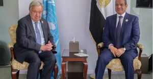 الرئيس “السيسي” يبحث مع سكرتير عام الأمم المتحدة تطورات الأزمة الإيرانية