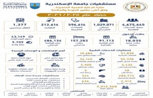 وزارة التعليم العالي .. حصاد استثنائي لمستشفيات جامعة الإسكندرية.. 4.7 مليون خدمة علاجية و51.8 ألف عملية جراحية خلال عام
