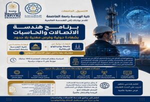 تنسيق الجامعات .. جامعة العاصمة تقدم بوابتك إلى الهندسة العالمية.. برنامج هندسة الاتصالات والحاسبات بشهادة دولية وفرص مهنية بلا حدود